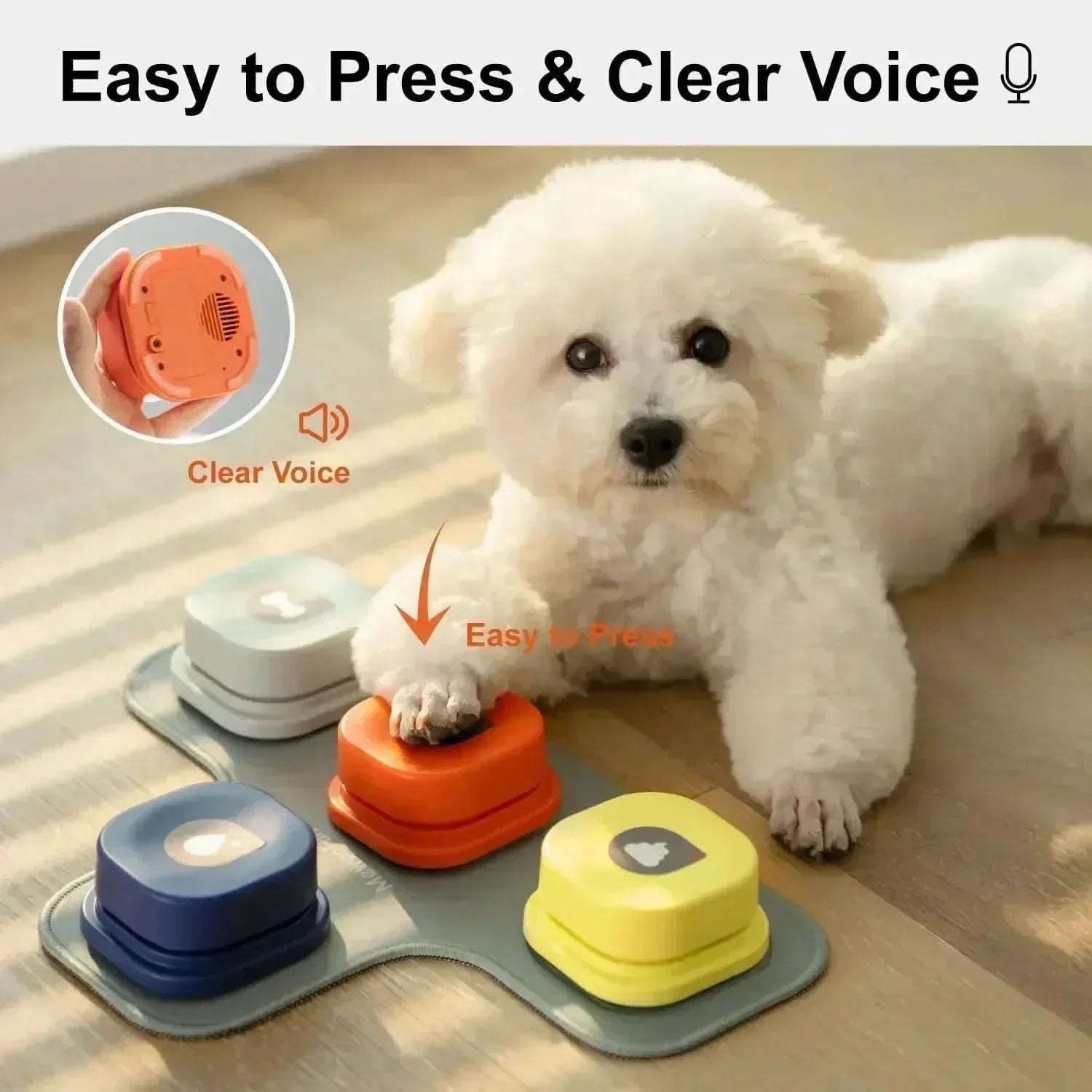 ペットブリッジ インタラクティブ犬用ボタン 録音機能付き ペットの飼い主向け