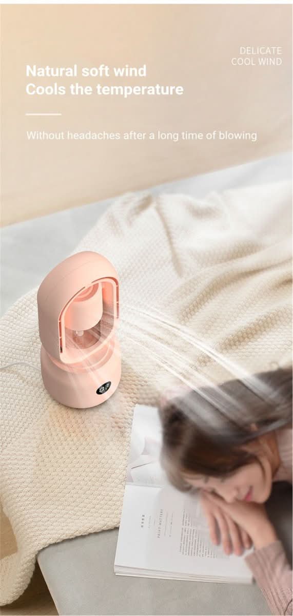 AeroBreeze lapát nélküli ventilátor otthoni és irodai használatra, hordozható hűtő, párásító és éjszakai fény