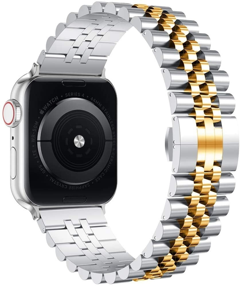 Bracelet en acier Jubilee argent et or pour Apple Watch