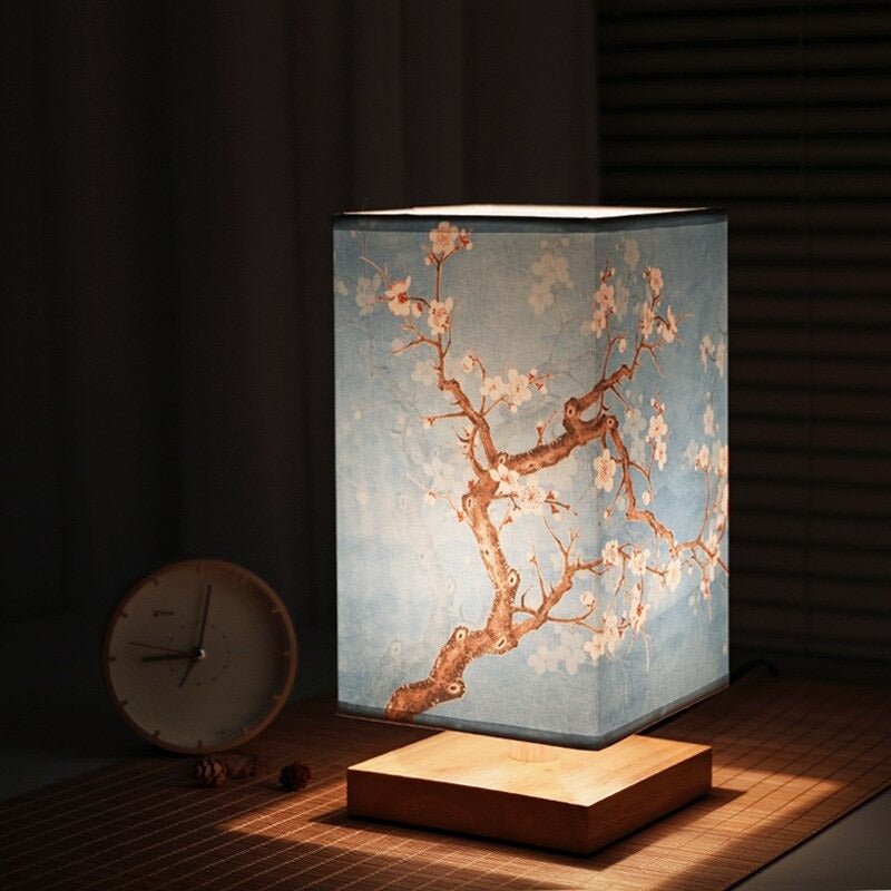 AsterLume Nordic Japanese Table Lamp With Soft Fabric Shade
