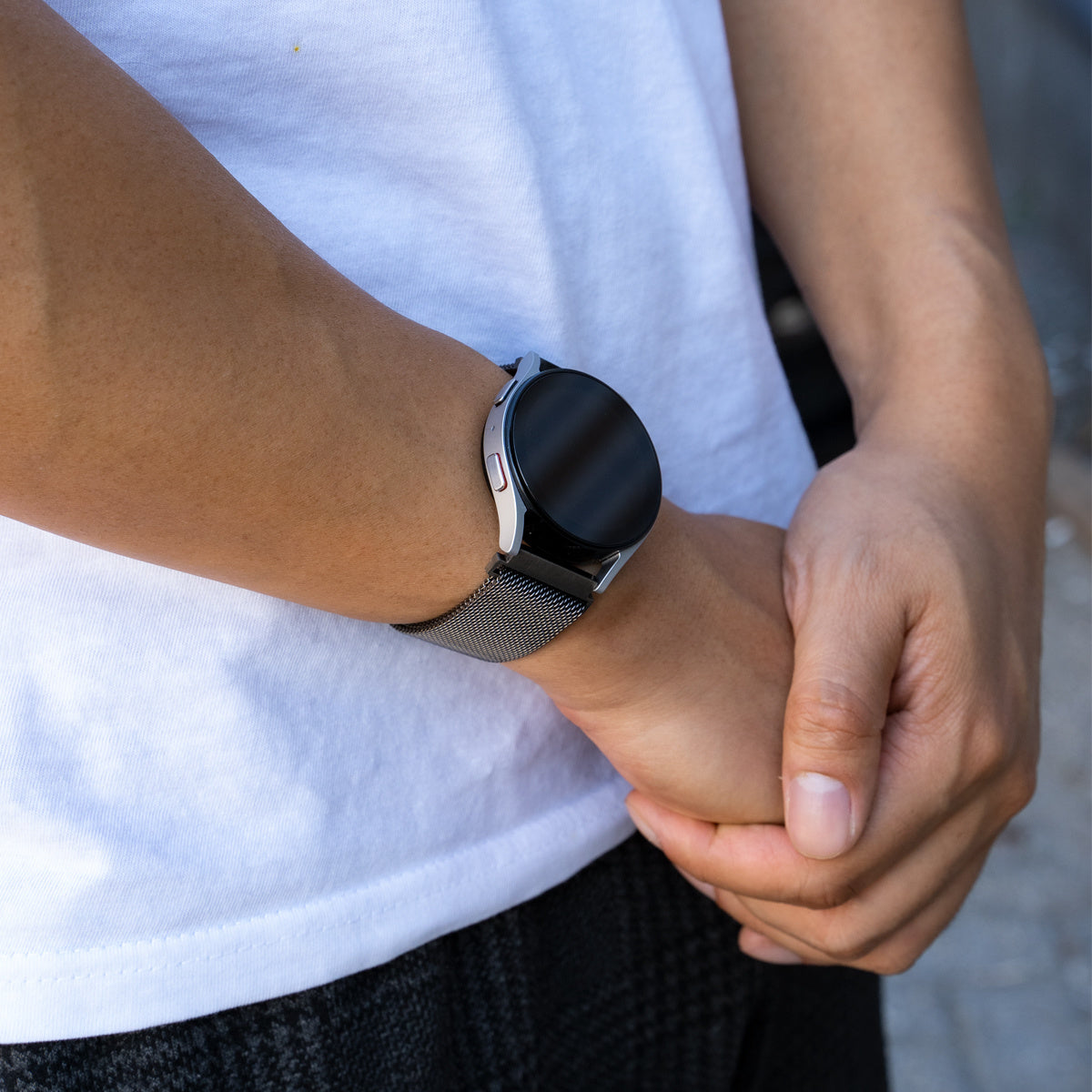 22mm Milanese Watch Strap With Quick Release Black