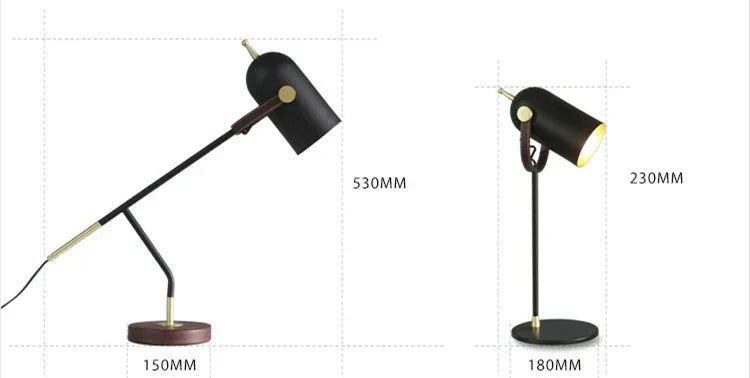 Aurora modern fém asztali lámpa E27 LED-del olvasáshoz és hangulathoz