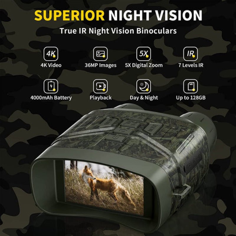 LumenSight 4K ナイトビジョン双眼鏡 赤外線搭載 36MPカメラ付き ハンター向け