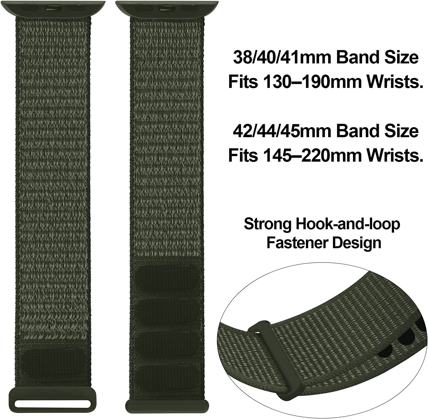 Apple Watch nylon szíj katonai zöld színben