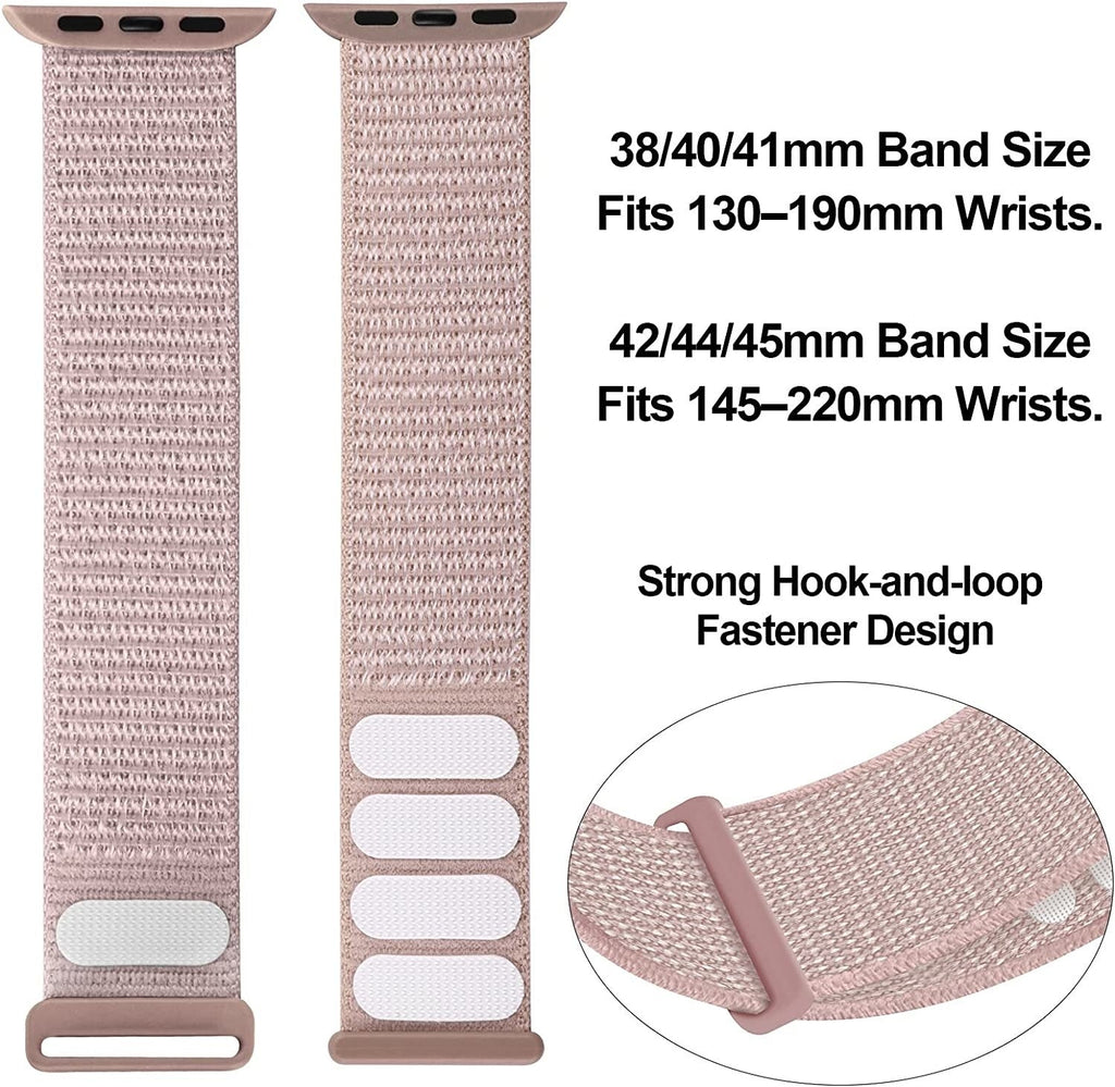 Apple Watch nylon szíj világos rózsaszín színben