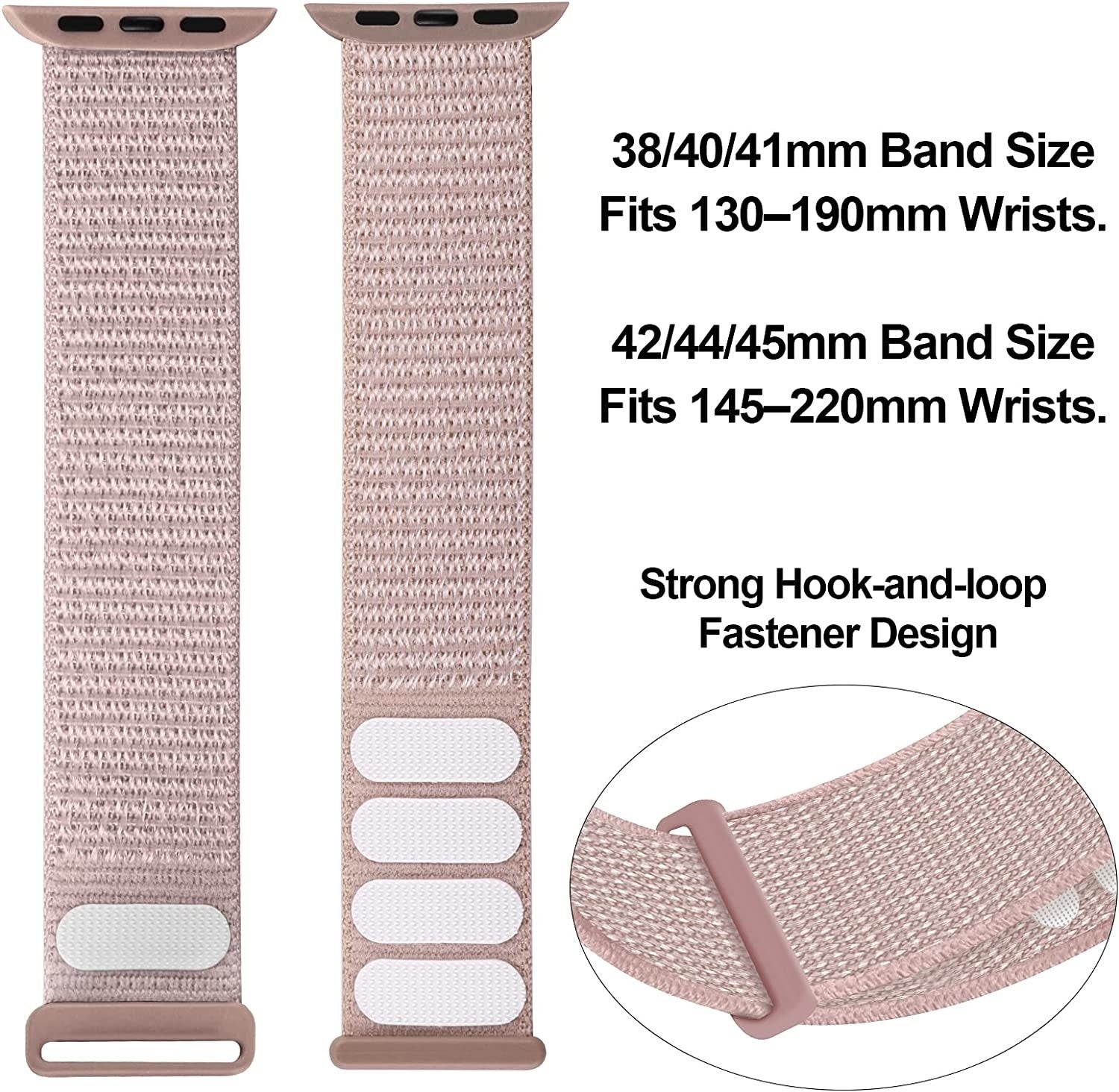 Apple Watch nylon szíj világos rózsaszín színben