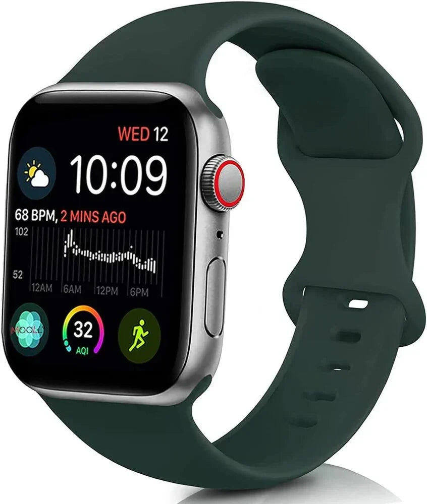Apple Watch szilikon szíj klasszikus olívazöld mindennapi viselethez