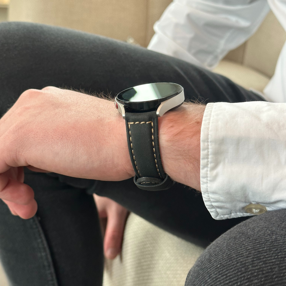 Bőrszíj Samsung Galaxy Watch 3 45mm fekete színben