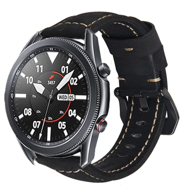 Bőrszíj Samsung Galaxy Watch 3 45mm fekete színben