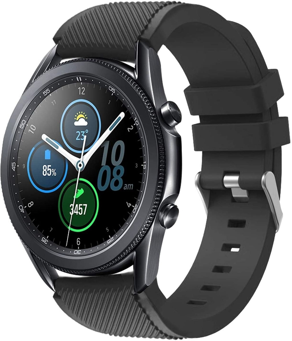 Fekete szilikon szíj Samsung Galaxy Watch 3 45 mm-hez