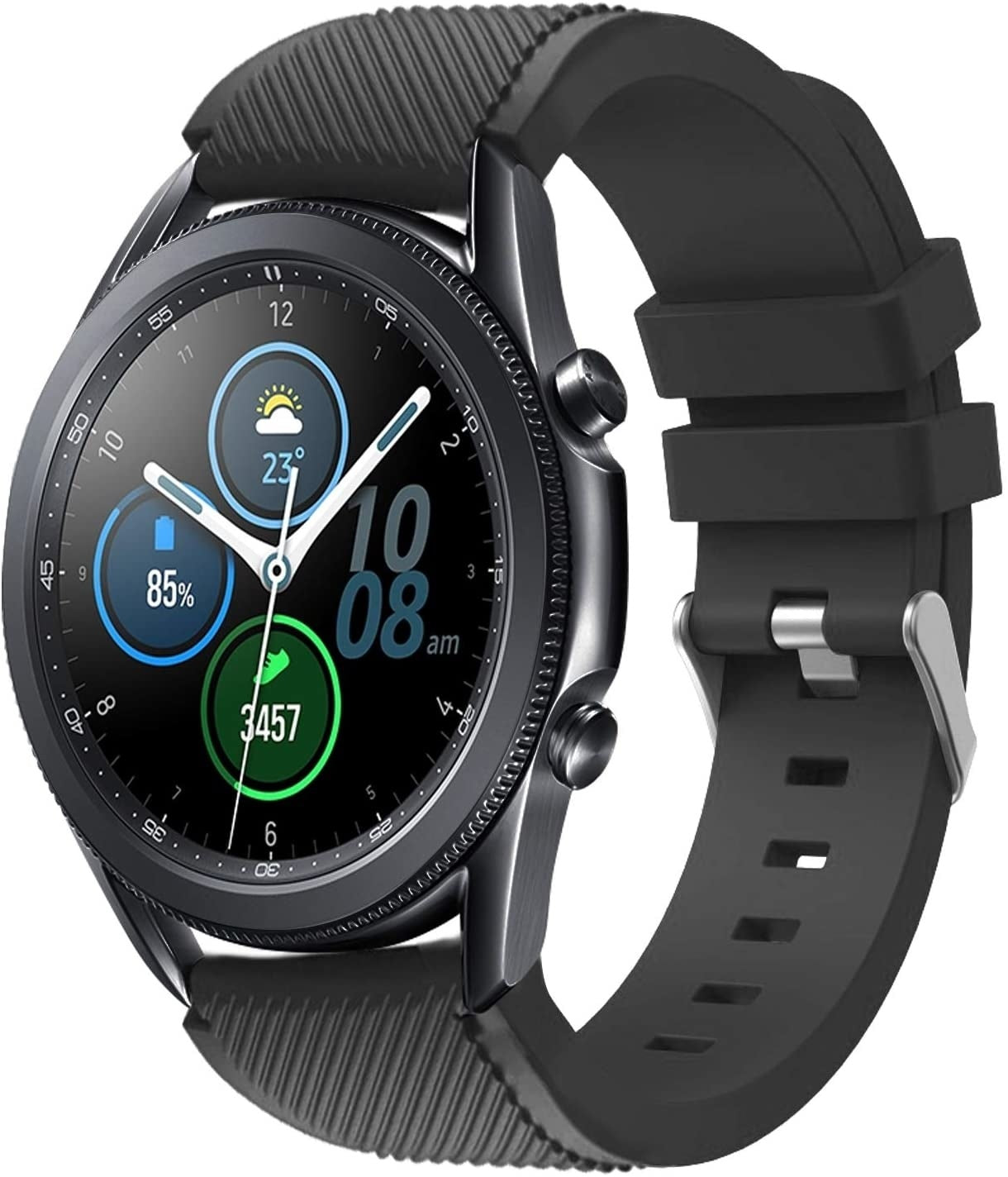 Fekete szilikon szíj Samsung Galaxy Watch 3 45 mm-hez