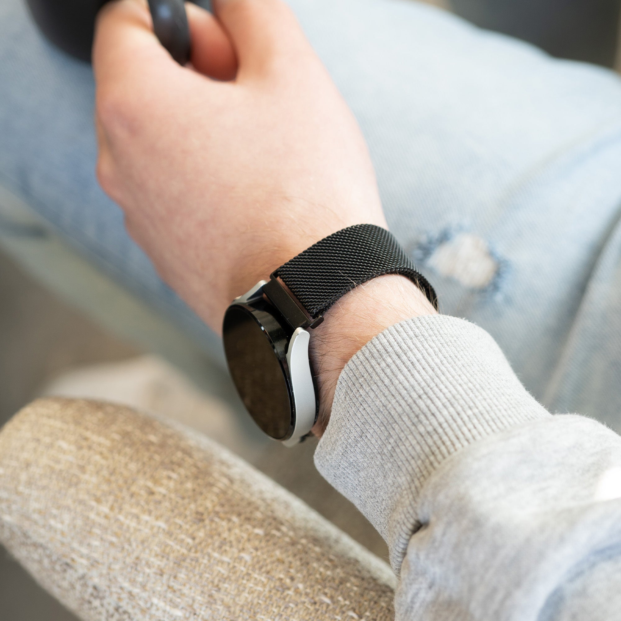 22mm Milanese Watch Strap With Quick Release Black