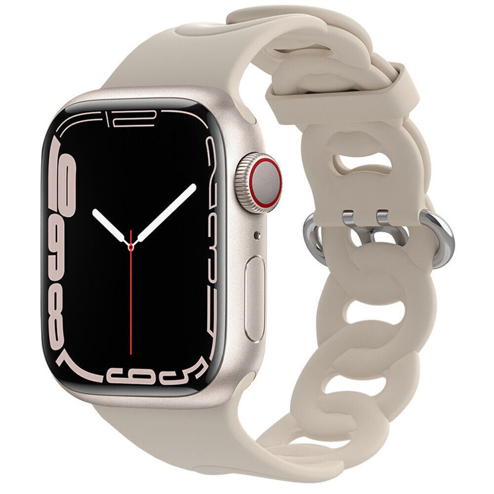 Apple Watch bézs szilikon láncszíj Apple Watch szíjhoz