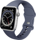 Klasszikus szilikon szíj Apple Watchhoz szürke-kék színben