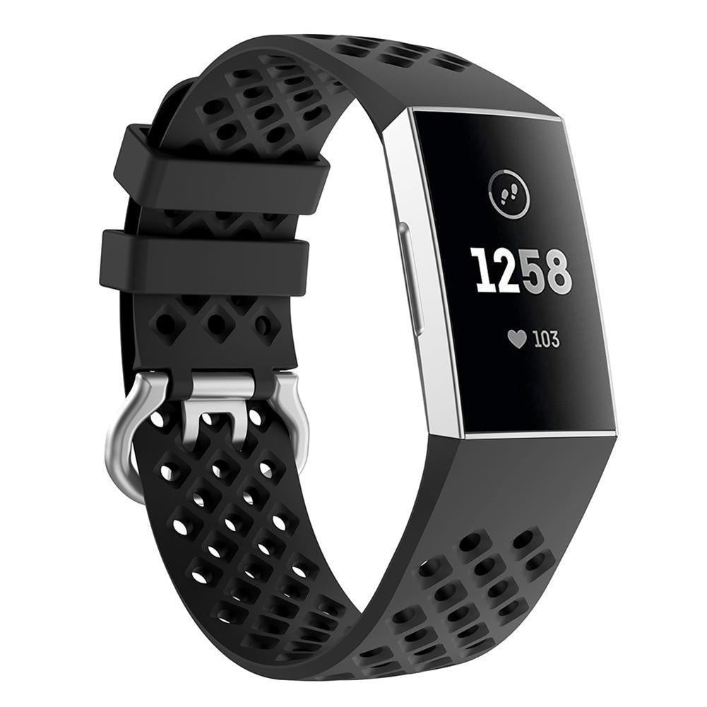 Fekete Fitbit Charge 4 Légáteresztő Karkötő Kiegészítő
