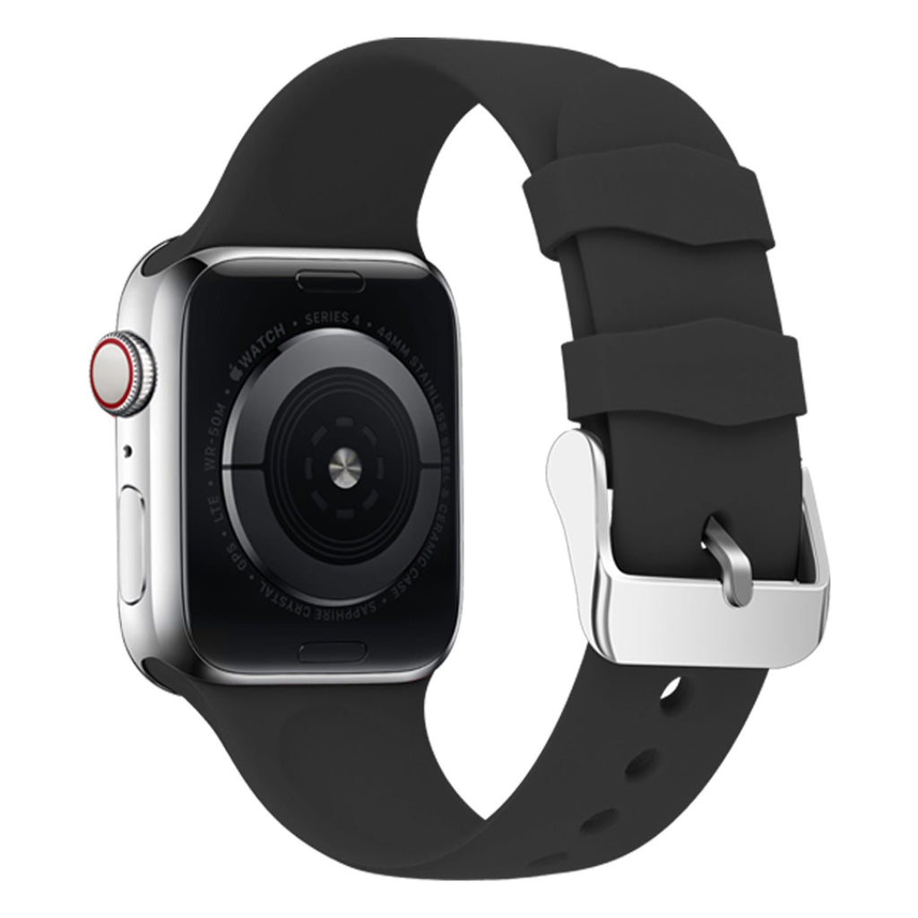 Apple Watch schwarzes Silikonarmband mit Schnalle für Apple Watch