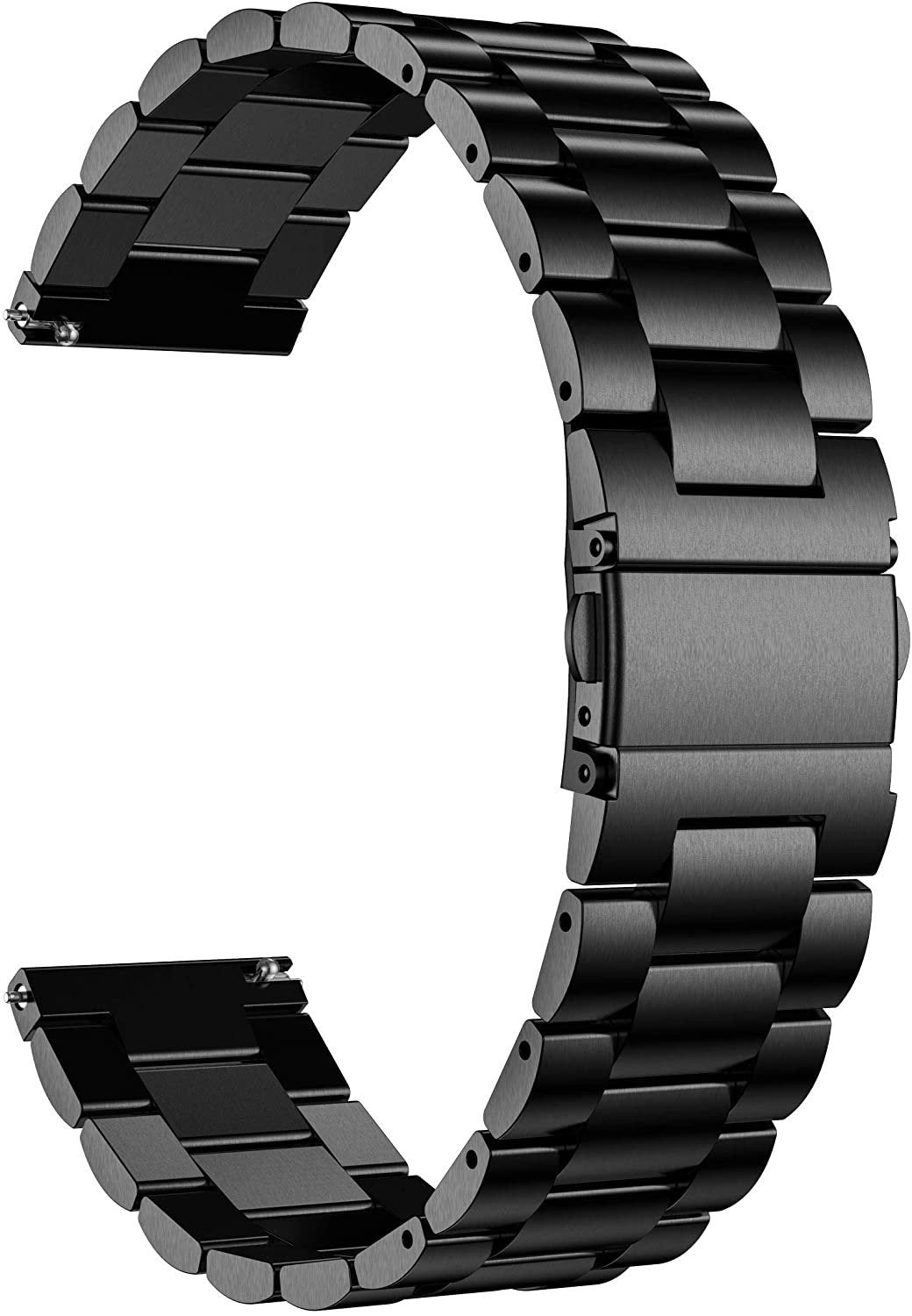 22mm Stainless Steel Watch Strap - Quick Release Black
