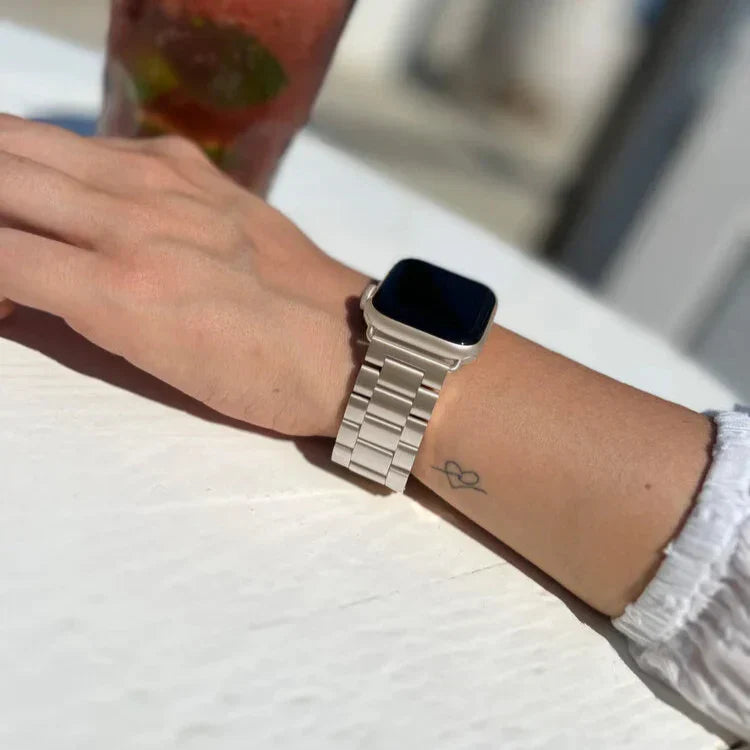 Apple Watch acél szíj csillagfényes kivitelben Apple Watch szíjhoz