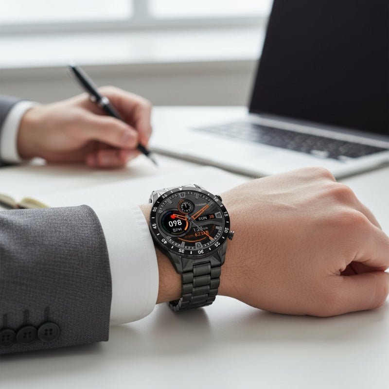 AureaTime Luxus Bluetooth Okosóra Professzionális Rozsdamentes Acél Szíjjal