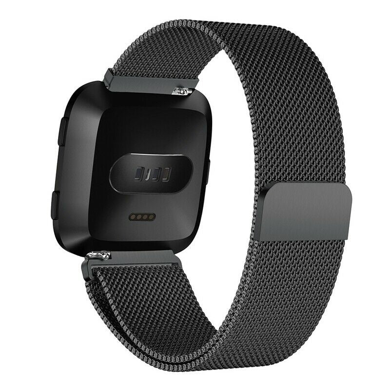 Fekete milánói szíj Fitbit Versa és Versa 2 óraszíjhoz