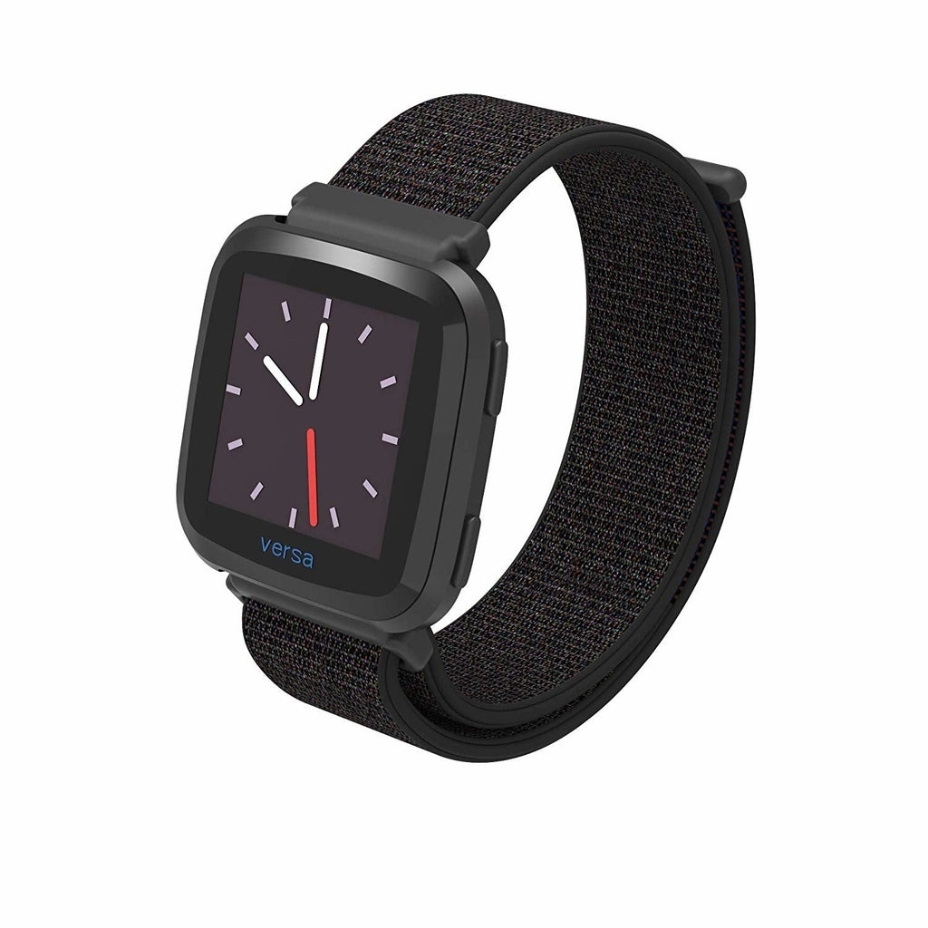 Fekete nejlon szíj Fitbit Versa és Versa 2 okosórához
