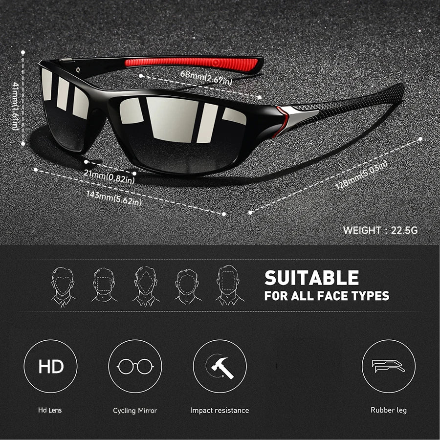 LumenEdge 偏光サングラス UV400保護付き ラバーグリップ装備