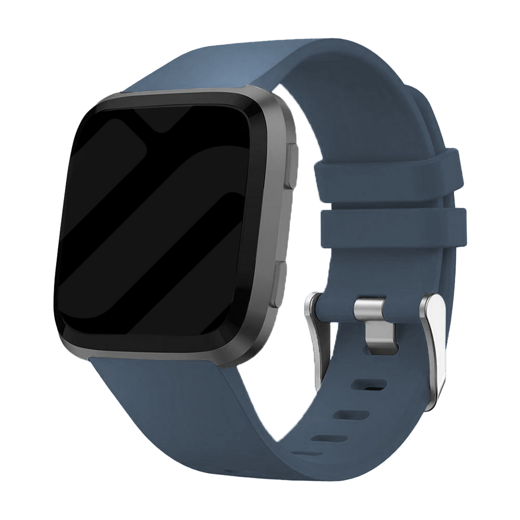 Fitbit Versa és Versa 2 szilikon szíj csattal, szürke-kék