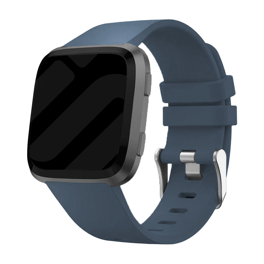 Fitbit Versa és Versa 2 szilikon szíj csattal, szürke-kék