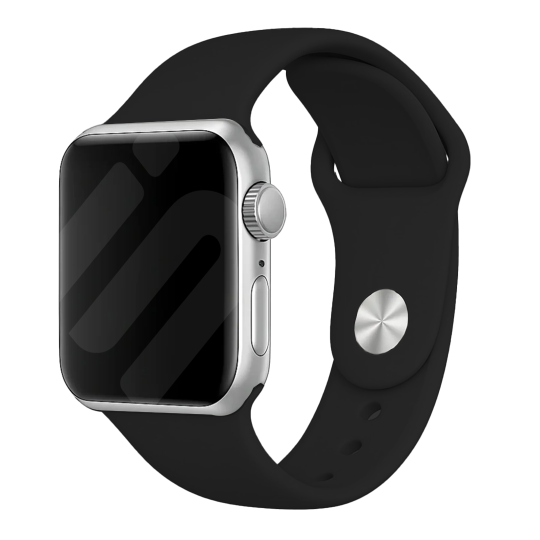 Fekete szilikon szíj Apple Watch cserélhető szíjhoz