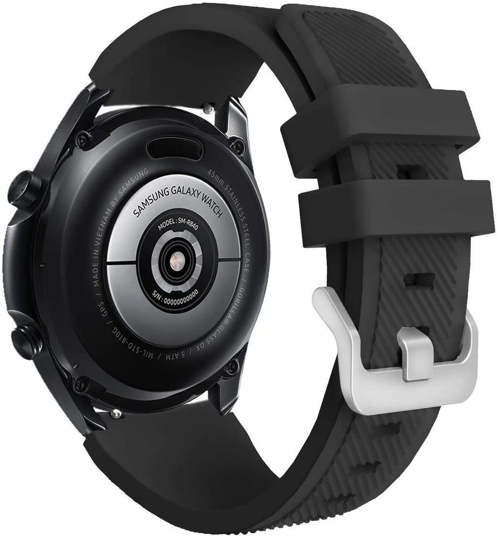 Fekete szilikon szíj Samsung Galaxy Watch 3 45 mm-hez
