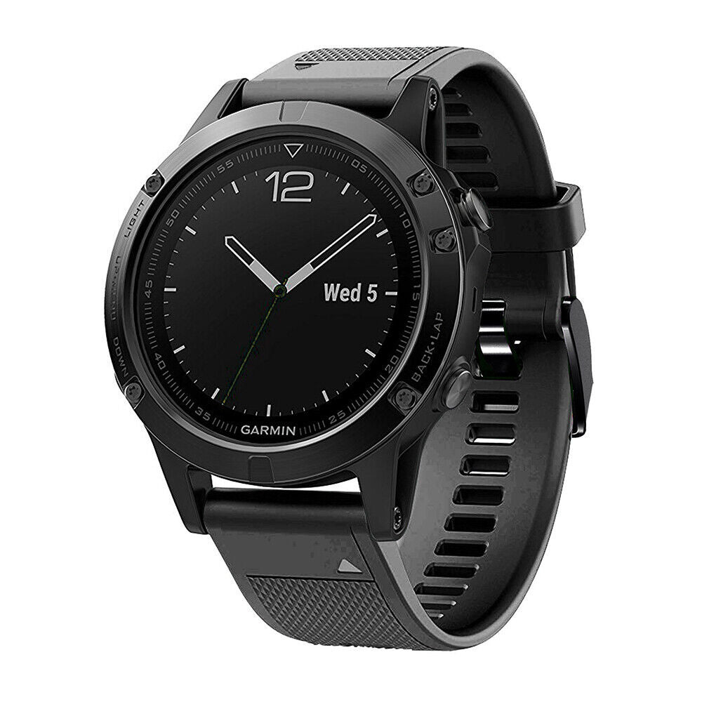 Garmin Fenix 5 (Plus) / 6 (Pro) fekete szilikon szíj