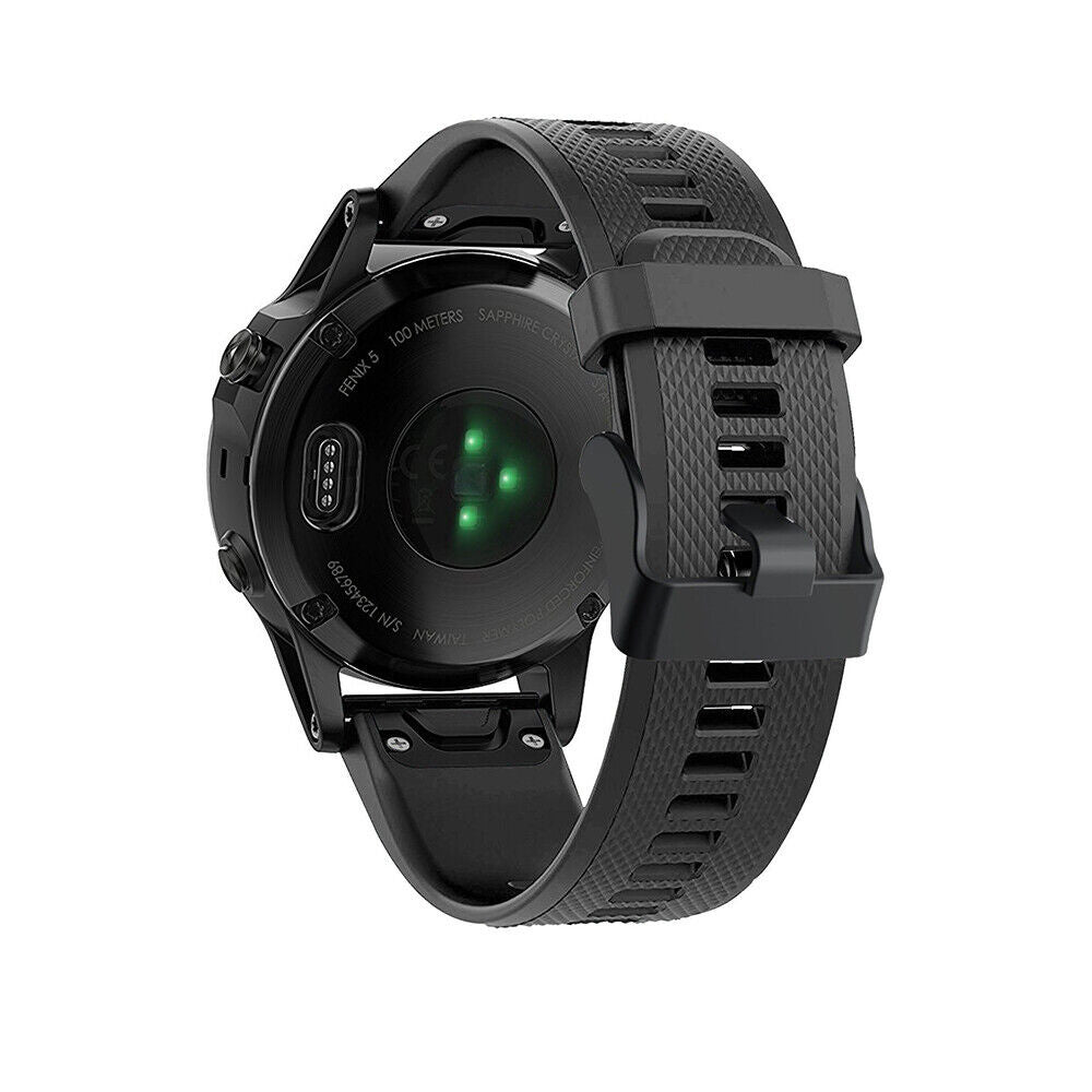 Garmin Fenix 5 (Plus) / 6 (Pro) fekete szilikon szíj