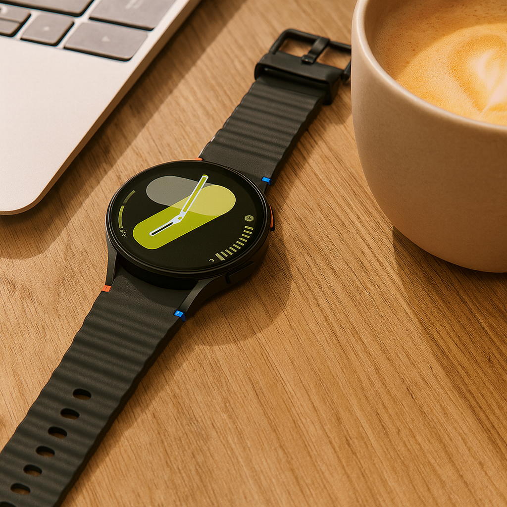 サムスン ギャラクシーウォッチ7 44mm ウェーブストラップ ブラックバンド アクセサリー