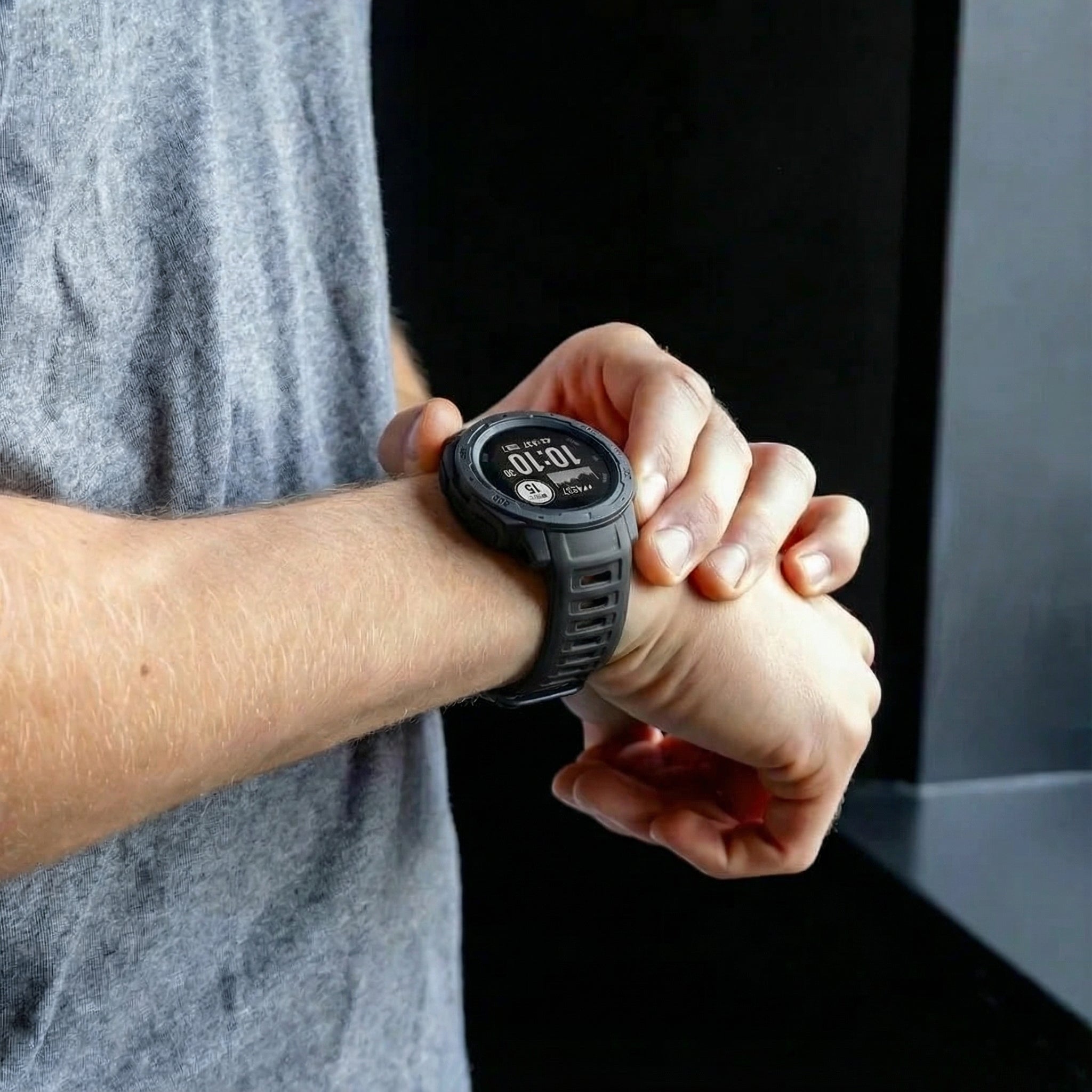 Garmin Instinct 1/2 fekete szilikon szíj kompatibilis óraszíj